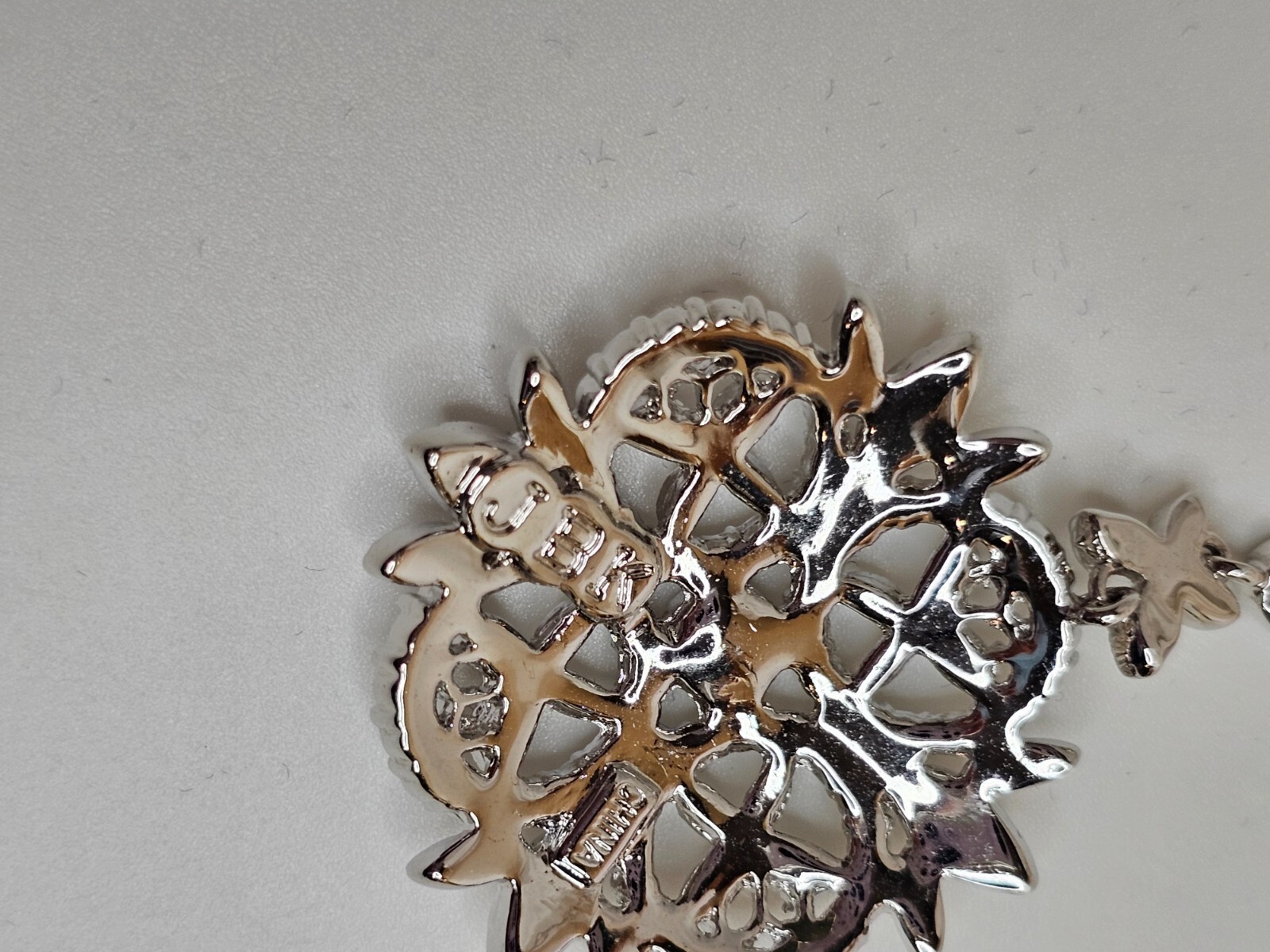 Camrose Kross crystal floral pendant Jackie Kennedy signed JBK