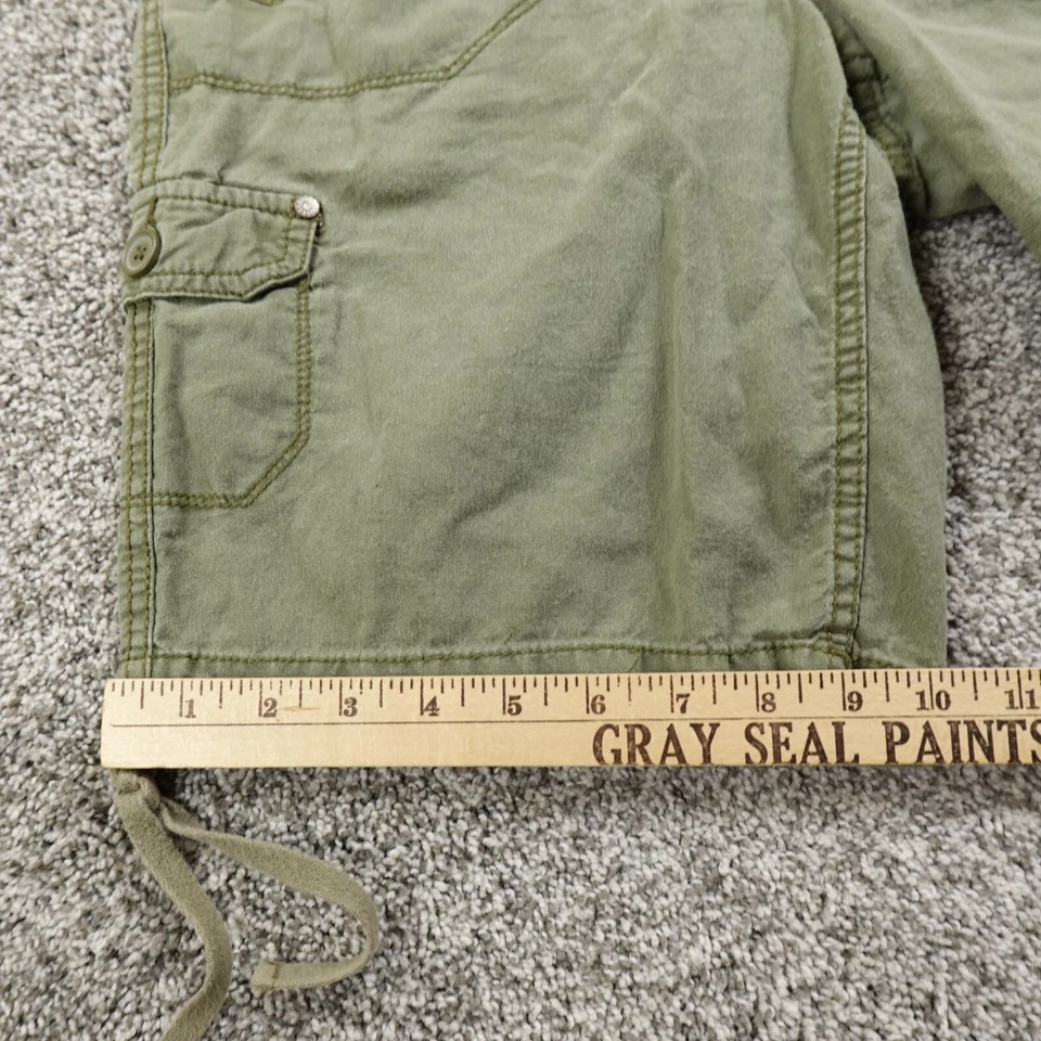 Pantalones Cortos Gloria Desteñidos De Colección Para Mujer 6 Verde Carga Paracaidista Militar Ejército Caminata Y2K Foto 2 de 4