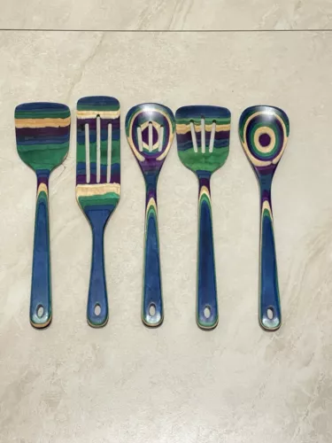 5 pc Baltique Collection Wooden Cooking Set