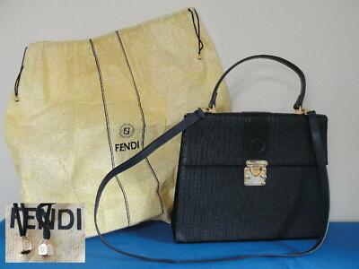 Fendi S.A.S. Purse Bag Black Penguin Striped w/Dust Bag | eBay Fendi S.A.S. Purse Bag Black Penguin Striped w/Dust Bag | eBay