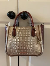 Brahmin Small Lena Satchel Rose Gold Provence