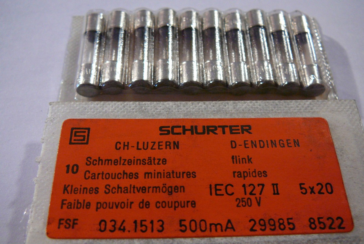 ESKA 5x20mm Glass Fuses – Fast Blow (F) 1.6A/250V, 10 Fuses, Made In Germany