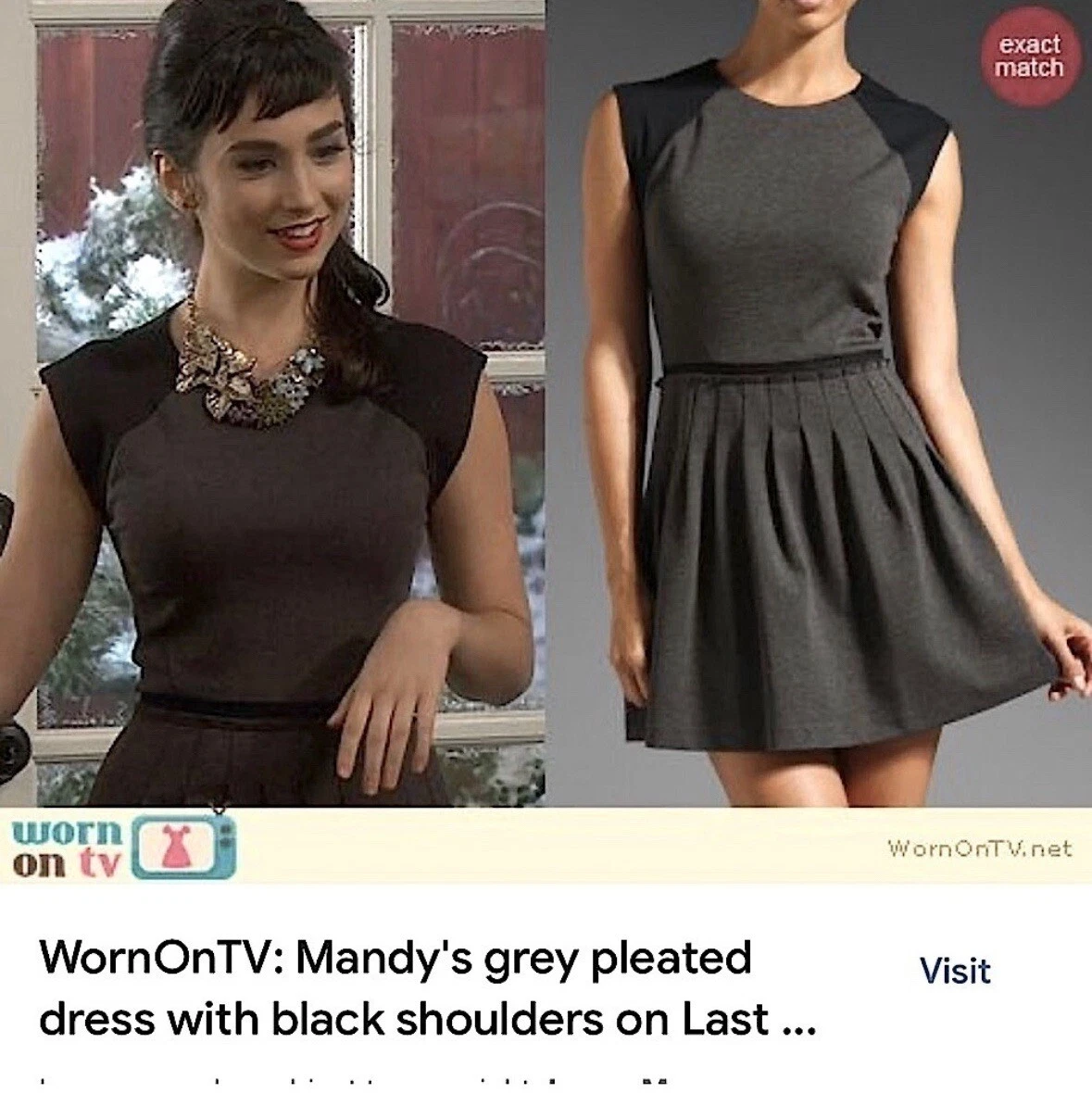 VETEMENTS Abito a pieghe Rebecca Taylor Ponte a maglia grigio antracite nero taglia 6