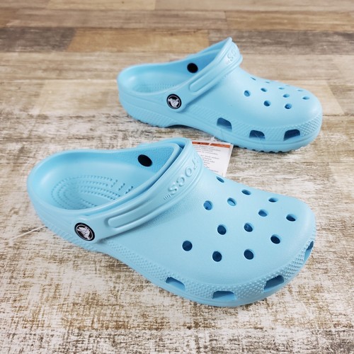Crocs Classic Clogs Kids Sz 3 J3 Light Blue Ankle Strap Round Toe Slip-On Shoes