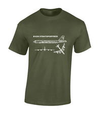B52 BOMBER BLUEPRINT MENS T SHIRT AIRCRAFT FIGHTER PLANE JET MILTARY RAF PILOT