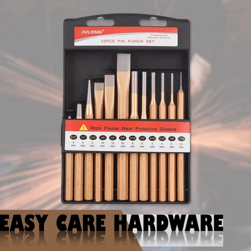 12 pc pcs Cold Chisel and Center Pin Punch Set Metal Working Mechanic Hand Tool