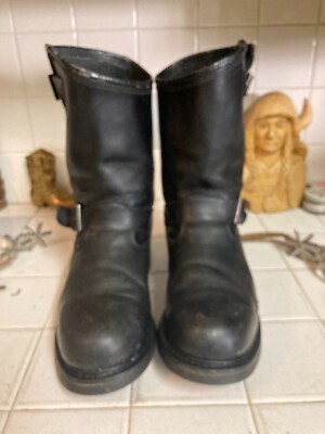 Herman Survivors Vintage Biker Work Motorcycle Boots 8 M Black