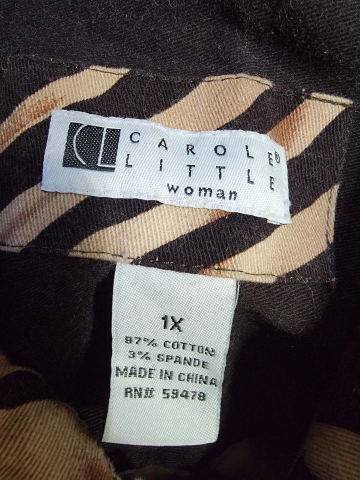 Abrigo chaqueta Carole Little para mujer talla 1X jean manga larga con botones Foto 2 de 4