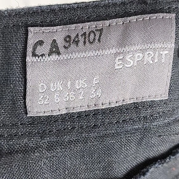 Falda Espirit negra 100 % lino utilitaria fluida línea A Lagenlook | Para mujer 2 Foto 3 de 4