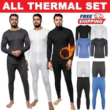 Mens themal Underwear Sets Long Sleeve Top Warm Long Johns Baselayer All In One