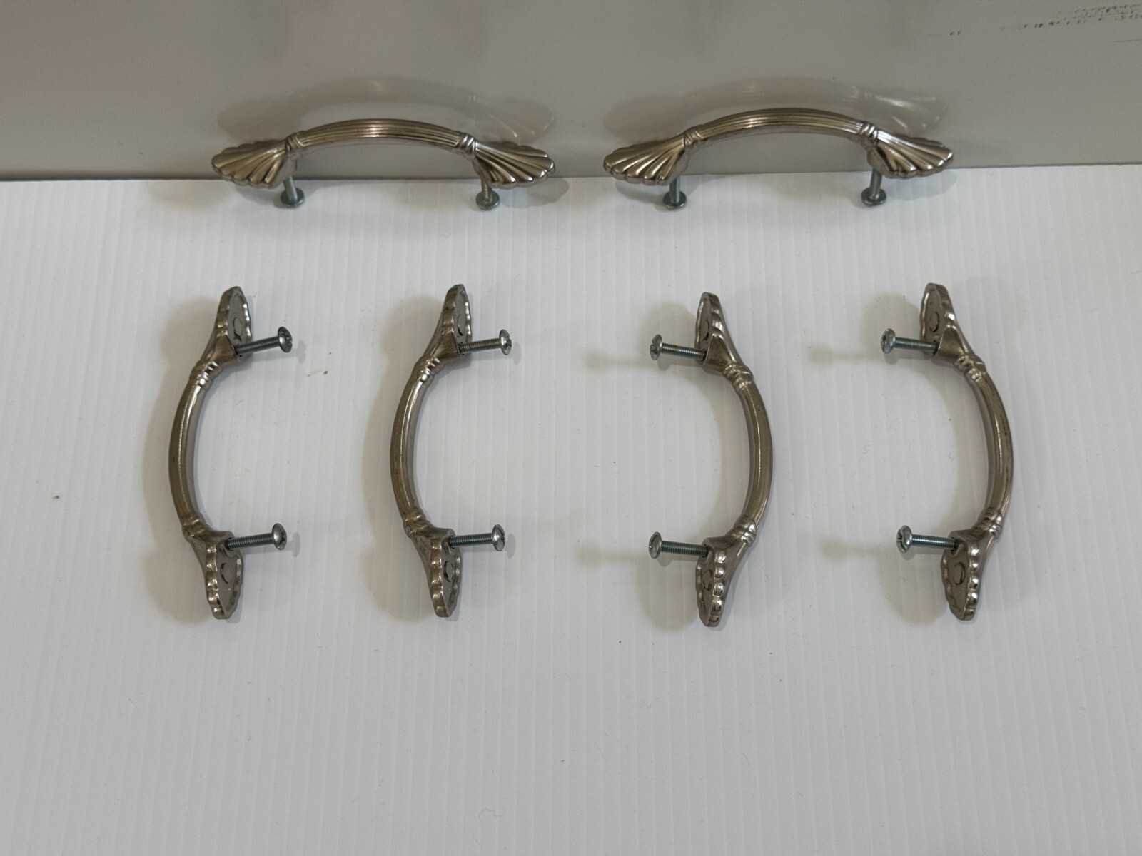 Set of 6 Vintage Chrome Drawer Pulls Handles Shell Design Pat No ...