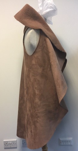 Shearling One Faux Vest Abrikos Gilet Size Sheepskin Kvinners Trikot Overdimensioneret 4wZBUvq