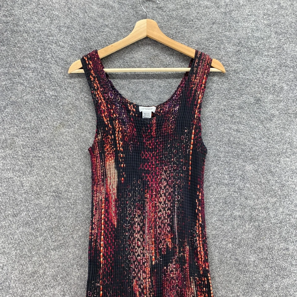 Top Liz Baker Mujer M Mediano Negro Rayas Sin Mangas Correa Ancha Cuello Redondo Foto 3 de 4