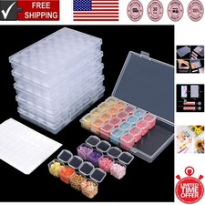 Durable 6-Pack 28-Grid Bead Organizer Boxes with Lift-off Lids - Water Resistant