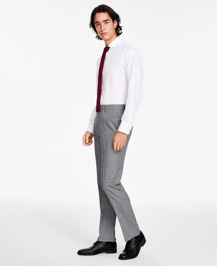 Bar III Men's Slim-Fit BI-Stretch UV Protect Black/White Plaid Suit Pants-32x32
