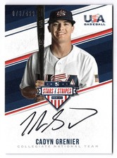 2018 Panini Stars & Stripes Cadyn Grenier CNT Signatures Black Ink Auto /499