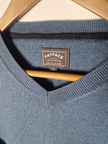 Fat Face Blue Cashmere & Cotton Blend Lightweight Jumper Men’s M - Picture 2 of 4