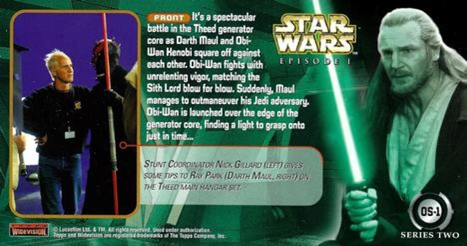 Star Wars Episode 1 OVERSIZE PROMO CARD  NUMBERED OS1  SERIES TWO TOPPS READ - Image 2 of 2