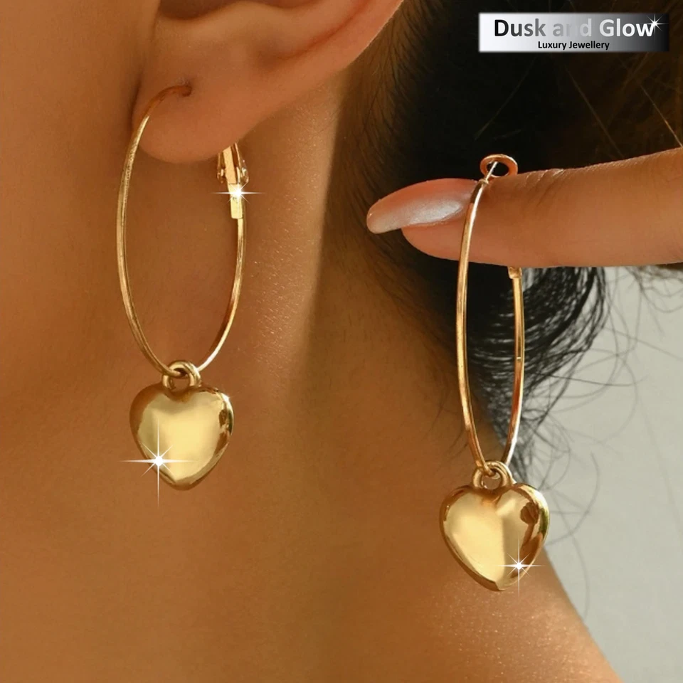 UK Women Silver Gold Hoop Stud Earrings Fashion Ladies Girls Jewellery Gift - Image 2 of 4