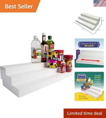 Compact & Easy-Clean Kitchen Shelf - 3-Tier Adjustable Design, Made in USA
