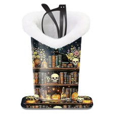 Plush Lined Eyeglasses Holder, Cute Magnetic PU Leather Glasses Stand Case fo...