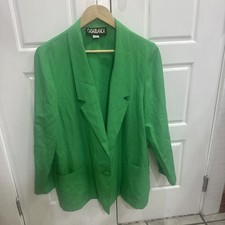 Casablanca Green -One Button Closure Blazer Jacket Size 14