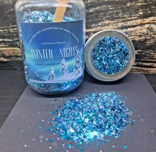 Winter nights sparkling Glitter Mix (2oz) by ReptilesAndResin glitter
