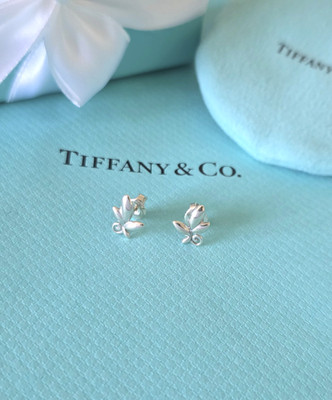 Tiffany & Co. Paloma Picasso Olive Leaf Sterling Silber Ohrstecker, UVP 385£