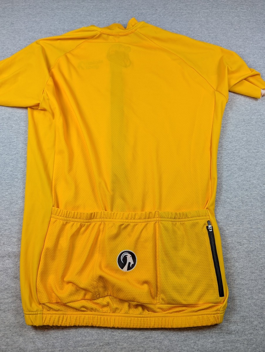 Stolen Goat Men's Cycling Jersey L Yellow Full Zip Short Sleeve
