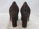 Prada Milano Brown Studded Suede Pumps Round Toe Ulta High 4"  Heel SZ 39 1/2 — photo 4