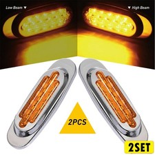 2Set Yellow Side for Light Marker Car RV Trailer Truck Boat 16LED Clearance Ligh