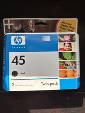 New Sealed HP 45 Black Ink Cartridges 2-Pack 51645A - Vintage / Expired