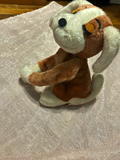 Vintage 1976 R Dakin Hugging Puppy Dog Plush Brown White Stuffed Animal