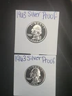 X2 ** 1963 Proof Washington Quarters ** 90% Silver  **