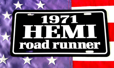 1971 Plymouth 426 HEMI ROAD RUNNER license plate tag '71 Mopar Muscle Car