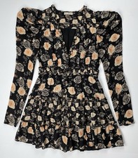 Ulla Johnson Floral Puff Long Sleeve V- Neck Ruffle Mini Dress Size US 4