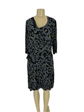 Ann Taylor XL Women’s Pullover animal print faux wrap dress Half Sleeve D42