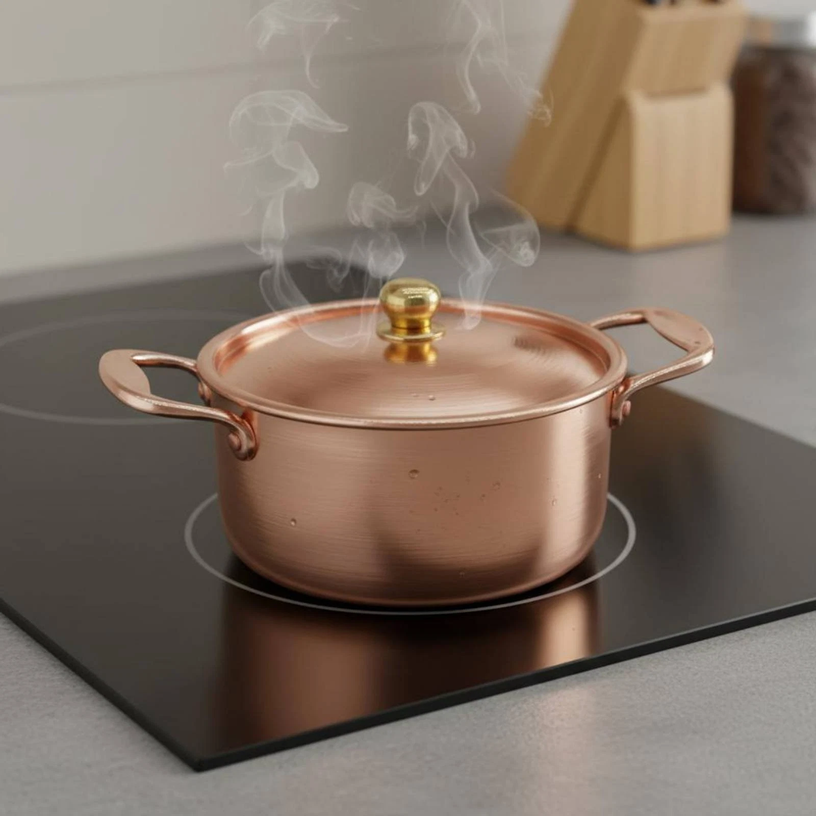Small Copper Soup Pot Pot European and Design Single Person Induction Pot