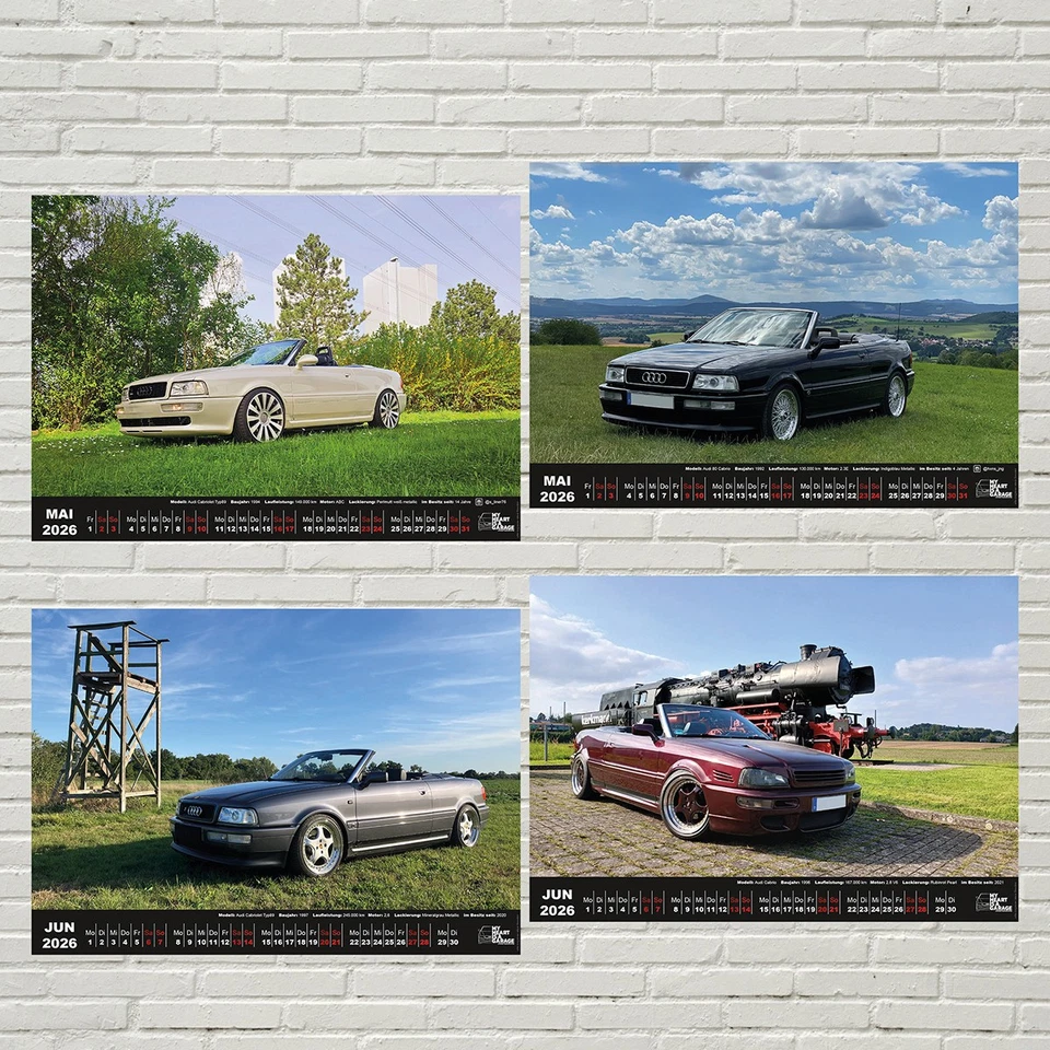 Fan Kalender 2026 - durch das Jahr mit dem Audi Cabrio (DinA3 quer) - Bild 4 von 4