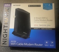 NETGEAR Nighthawk AX6 AX2700 WiFi 6 Cable Modem Router -In Original Box
