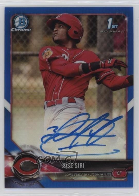 2018 Bowman Chrome Prospect Blue Refractor 104/150 Jose Siri #CPA-JS Auto 13iq