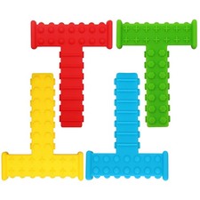 4 Pack Sensory Chew Toys for Autistic Kids, Silicone T Chews for ADHD Teens
