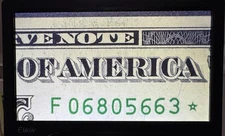 2017A 1$ Star Note (Replacement) Small Run Size 500k, S/N #06805663 is a prime#!