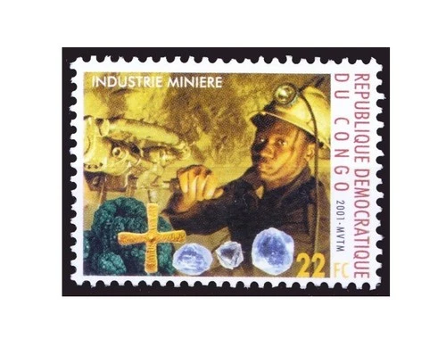 Congo 2001 MNH, Diamond, Mine Industry, Miners, Mining, Millennium