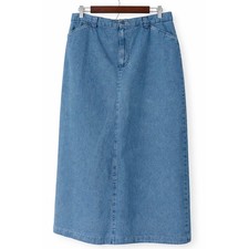 90s Vintage Riders Casual Sz 18 Women Denim Midi Skirt Pocket Streetwear Cottage