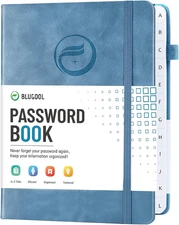 Password Book with Alphabetical Tabs, Hardcover Password Keeper, Password Notebo