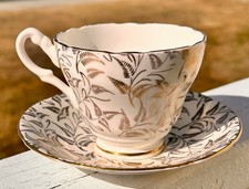 English Castle Bone China Gold Leaf Tea Cup & Saucer Set Staffordshire