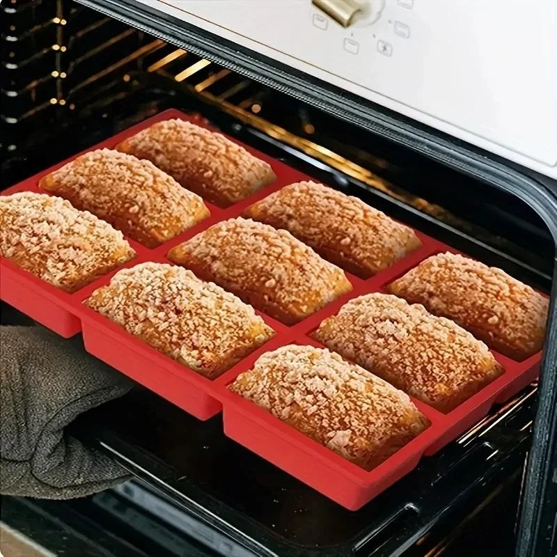 Silicone Mini Loaf Baking Pan 9-Hole Mold For Homemade Bread Cornbread Brownies