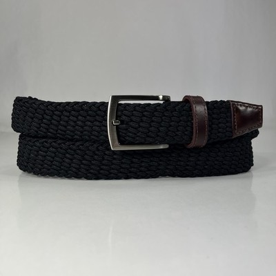 Johnston & Murphy Black Stretchy Web Belt - Men's Size 40