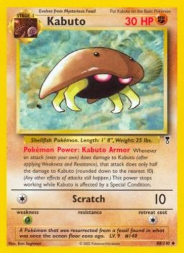 1x Kabuto - 48/110 - Uncommon Moderately Played Pokemon G2 - Legendary Collectio